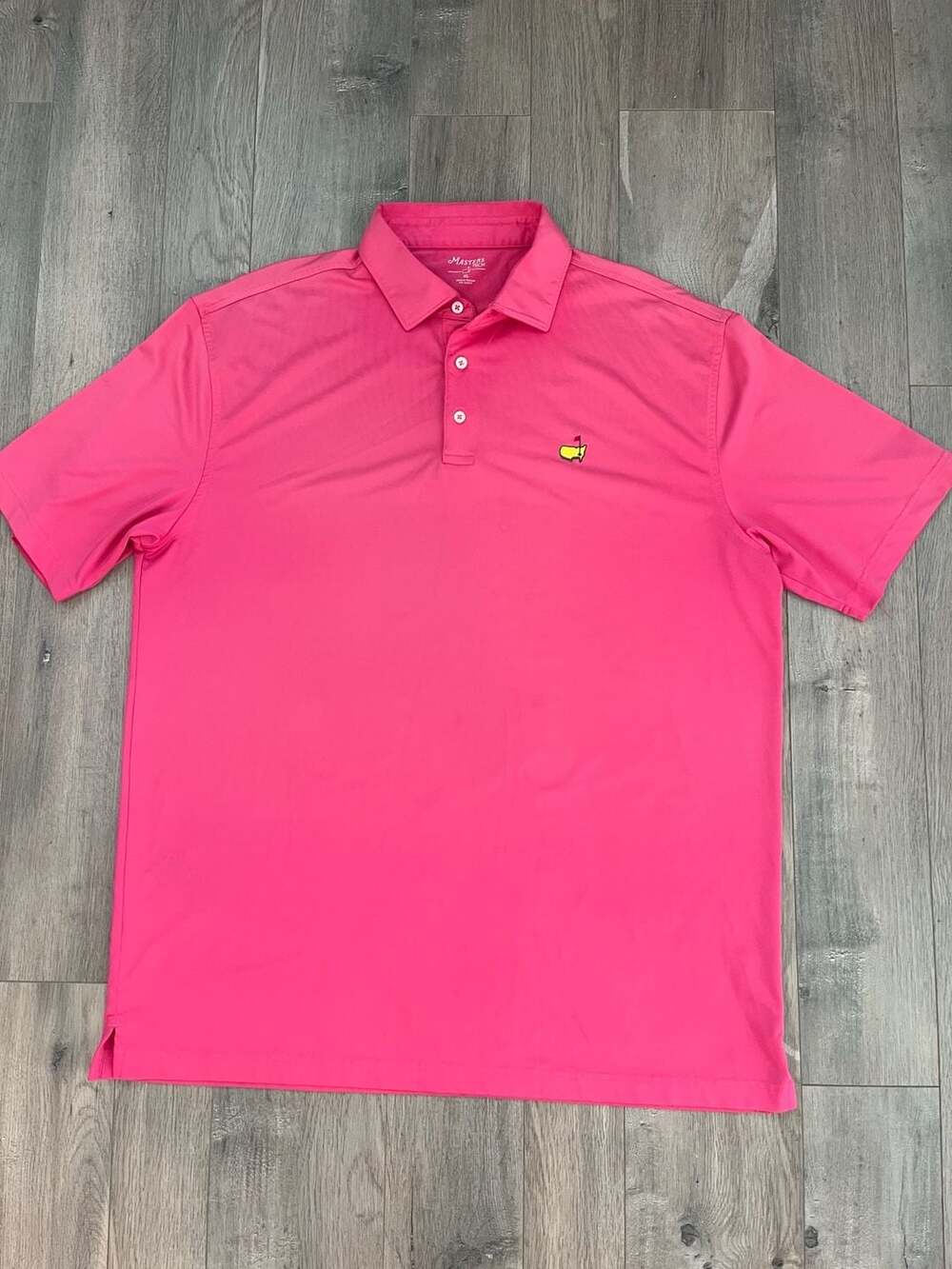 Masters Tech Men's Golf Polo Shirt Pink Performance Short Sleeve
